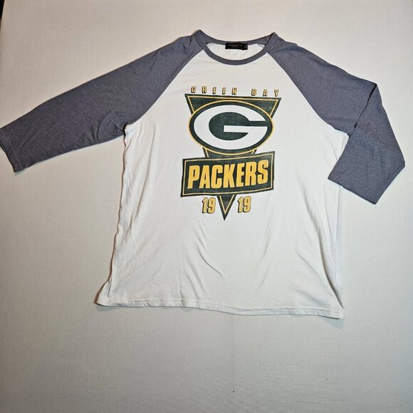 Other - Green Bay Packers 1919 Junk Food 3/4 Sleeve Raglan Shirt Men's 2XL Gr/Wht NFL